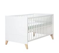 Lit Bébé Évolutif Leon Blanc - Chêne Othello 70X140