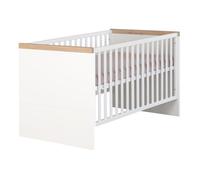 Lit Évolutif 70 x 140 Transformable en Lit Junior ROBA - Lumo - 3 Hauteurs - Blanc - Chêne