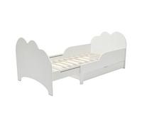 Lit évolutif 90 x 140/170/200 cm avec tiroir - Pin et MDF - Blanc - TEONIA