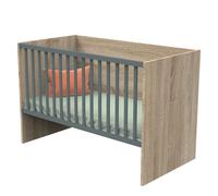 Lit évolutif bébé combiné 70x140 cm en 140x200 cm Nova Gris volcan