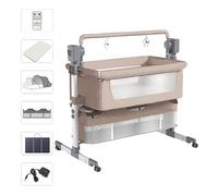 Lit evolutif electrique Magic ZC Lit bebe Lit bébé evolutif Pliage en un clic 3 hauteurs différentes Lecteur Bluetooth Jusqu'à 80kg