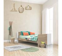 Lit 70x140 Évolutif En 90x190 Puis 140x190 Nova Blanc Lin