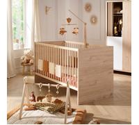 Sauthon Lit évolutif Little Big Bed 140x70 en bois décor chêne suave marron