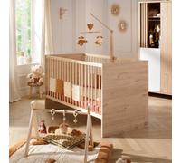 Sauthon Lit évolutif Little Big Bed 140x70 en bois décor chêne suave marron