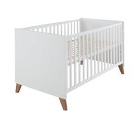 Roba Lit bébé évolutif Ole 70x140 cm Convertible Sommier réglable Pieds chêne massif Blanc