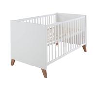 Lit Évolutif Transformable En Lit Junior - Style Scandinave - Ole Blanc - Chêne Foncé 70X140