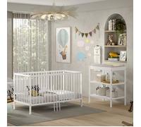 Lit évolutif - VIPACK - Meryl - 70x140 cm - Table à langer - Bois de hêtre blanc