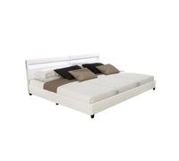 Lit familial avec tiroirs HOME DELUXE NUBE - 270 x 200 cm - Sans matelas - Blanc