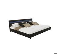 Lit familial HOME DELUXE NUBE - 270 x 200 cm avec tiroirs - Noir