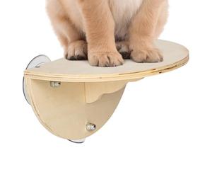 Lit fenêtre pour chat - Perchoir en bois pour chaton, étagère en bois 5 étoiles avec 3 ventouses industrielles, siège d'escalade pour chat et lit pour grands chats et chatons
