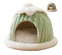 Lit fermé pour Chat, lit Grotte Chaud pour Chat avec Conception de Chaleur verrouillable, Tente Confortable pour Chats et Petits Chiens d'intérieur, Maison Citrouille en Peluche pour Animaux de Moins