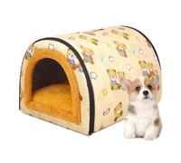 Lit fermé pour Chien, nid Chaud pour Animal de Compagnie - Niche Thermique | pour Animaux de Compagnie résistante à l'eau,Maison fermée pour Chiens de Taille Moyenne et Petite avec poignée pour Balcon,