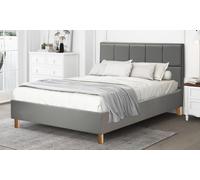 Lit fixe Petra simili cuir : 180 x 200 cm / Blanc / Lit + Matelas Cosmos