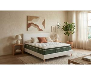 Lit fixe Rome simili cuir noir 200x200 cm