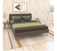 Lit FJORD 160x200 + 1 sommier / tissu Gris Foncé