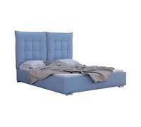 Lit Florence 104, Double, Bleu, Tapisserie, 175x214x128cm