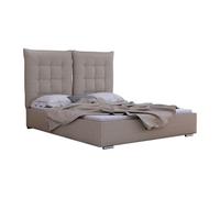 Lit Florence 104, Double, Brun clair, Tapisserie, 175x214x128cm