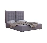 Lit Florence 104, Double, Gris, Tapisserie, 175x214x128cm