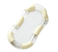 Lit Flottant Gonflable Matelas Piscine Fauteuil Aquatique Hamac Maillage Central Rafraîchissant PVC Transparent Paillettes Sections Gonflables, Jaune, Adulte