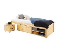 Lit fonctionnel SABRINA 90x190 cm, en pin massif naturel