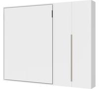 Lit français escamotable vertical Versia Sofà 140 avec armoire 2 portes droite en blanc