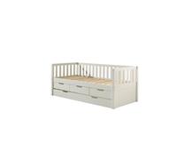 Vipack Lit Banquette 90x200 sommier 3 tiroirs et tiroir de lit Inclus Fritz - Blanc
