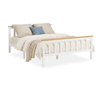 Homestyle4u Lit futon double 140x200 Bois blanc