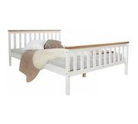 Homestyle4u Lit futon double 140x200 Bois blanc