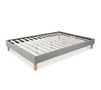 Lit Futon Double 160 x 200 Tissu Gris