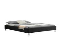 IDIMEX Lit futon Double pour Adulte Nizza Couchage King Size 180 x 200 cm 2 Places / 2 Personnes, avec sommier et Pieds en métal chromé, revêtement en Tissu Noir
