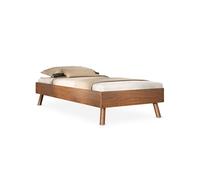 Lit futon KARRI 100 x 200 cm, en bois massif - Coloris châtaignier