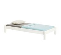 IDIMEX Lit futon Taifun lit Simple pour Adulte et Enfant 90 x 190 cm, en pin Massif lasuré Blanc