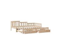 Lit gigogne 193.5 x 164 x 68.5 cm en bois sommier a lattes pour 2 personnes de couleur