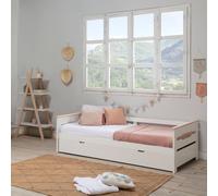 Lit Gigogne 2 Couchages - Gamme Elsa Blanc 90X190