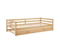 Lit gigogne - 2 x 90 x 190 cm - Pin massif et MDF - Coloris : Naturel - AEDAN II