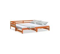 Vidaxl Lit De Jour Et Lit Gigogne Sans Matelas 80x200 Cm Bois Massif Marron