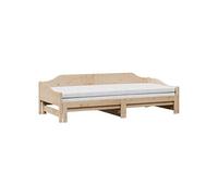 Lit gigogne 207.5 x 184 x 62 cm en bois sans sommier pour 2 personnes de couleur