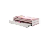Lit gigogne 90 x 200 cm en pin sans sommier de couleur