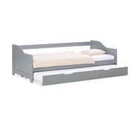 Lit gigogne 90x200 2 matelas bois gris