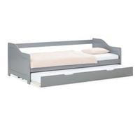 Homestyle4u Lit gigogne 90x200 cm Gris