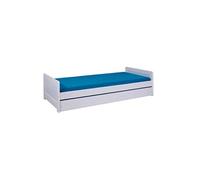 SALLY - Lit Gigogne 90x200 en Bois Massif Vernis Blanc - Altobuy Blanc