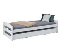 BRODI - Lit 90x200 cm Gigogne Vernis Blanc -