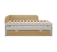 Lit Gigogne Avec Tiroir Bois Massif Noha Blanc Et Bois 90X200