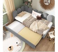 Lit gigogne banquette - MERAX - 90x200 cm - Velours - Lit tiroir 90x190 cm - Sommier inclus