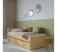 Lit Gigogne Bois Massif Leo Bois 90X200