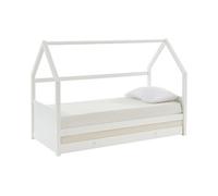Lit gigogne cabane 2 x 90 x 190 cm - Pin - Blanc - HURRA