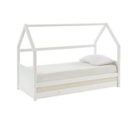 Lit gigogne cabane 2 x 90 x 190 cm - Pin - Blanc - HURRA