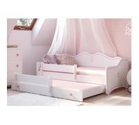 Lit gigogne double enfants EMMA 80x160 avec 2 matelas, 2 sommiers, blanc
