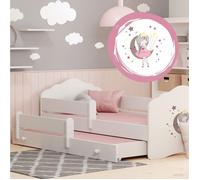 Lit gigogne double pour enfants FALA II 160x80 avec 2 matelas et 2 sommiers - avec motif de princesse endormie