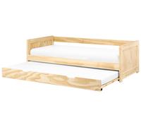 Lit Gigogne en Bois de Pin Coulissant 90 x 200 cm Lit d'Appoint avec Bois Clair